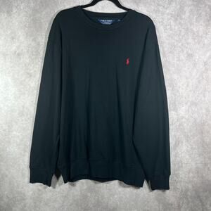Polo‎ Golf Ralph Lauren Sweater Mens Large Black Knit Crew Neck Pullover Preppy